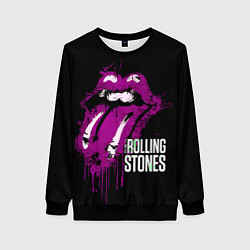 Свитшот женский The Rolling Stones - lips, цвет: 3D-черный