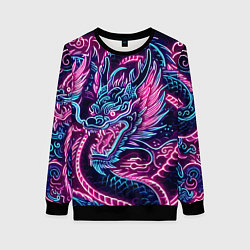 Женский свитшот Neon Japanese dragon - irezumi