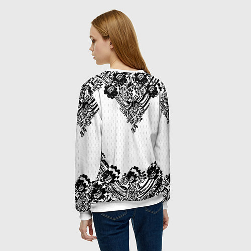 Женский свитшот Имперский узор Россия герб патриотизм / 3D-Белый – фото 4