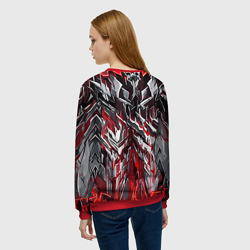 Женский свитшот Острый металл красный / 3D-Красный – фото 4
