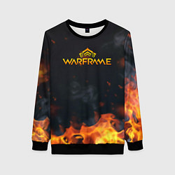 Свитшот женский Warframe шутер flame, цвет: 3D-черный