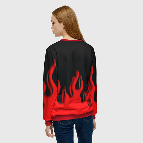 Женский свитшот Tekken fire fighting game / 3D-Красный – фото 4