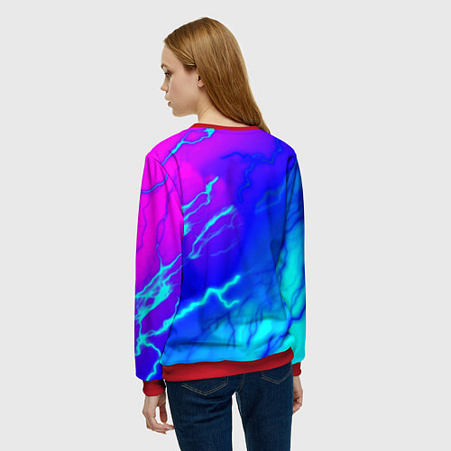 Женский свитшот Rockstar storm молнии / 3D-Красный – фото 4