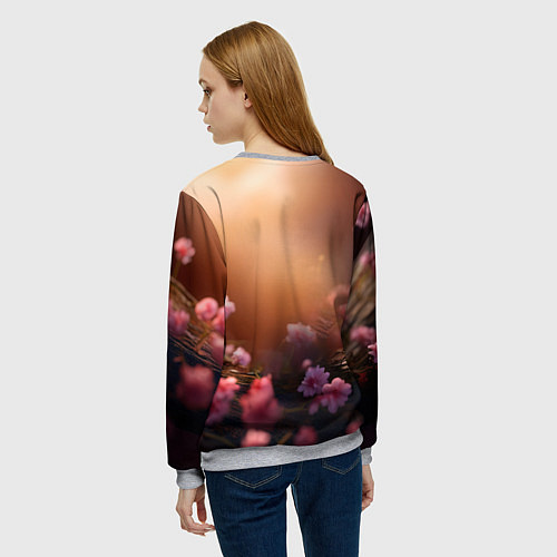 Женский свитшот Милый маленький хомячок с сердечком / 3D-Меланж – фото 4