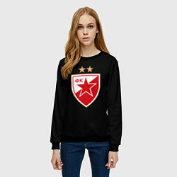 Свитшот женский Црвена Звезда logo fc, цвет: 3D-черный — фото 2