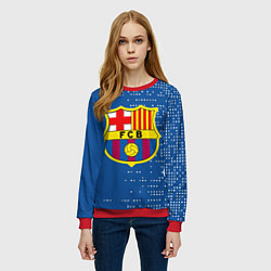 Свитшот женский Футбольный клуб Барселона - логотип крупный, цвет: 3D-красный — фото 2