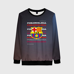 Свитшот женский Логотип футбольный клуб Барселона, цвет: 3D-черный