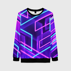 Свитшот женский Neon Geometric, цвет: 3D-черный