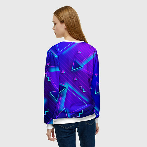 Женский свитшот Neon Pattern colored / 3D-Белый – фото 4
