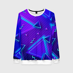 Свитшот женский Neon Pattern colored, цвет: 3D-белый