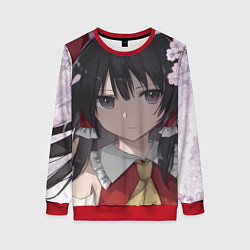 Свитшот женский Touhou Project Рейму Cute Сакура, цвет: 3D-красный