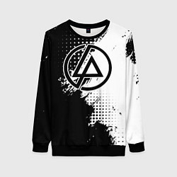Свитшот женский Linkin park - черно-белая абстракция, цвет: 3D-черный