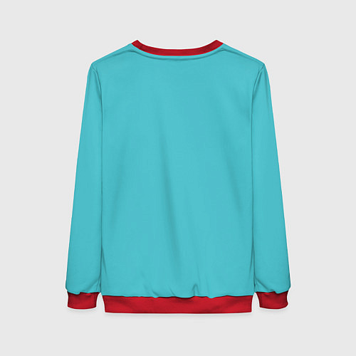 Женский свитшот Лисенок и сердечки / 3D-Красный – фото 2