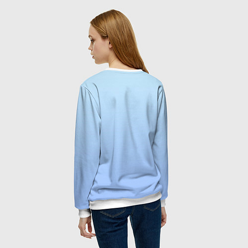 Женский свитшот Голова белой ламы / 3D-Белый – фото 4