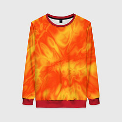 Свитшот женский Солнечный огонь абстракция, цвет: 3D-красный