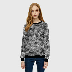 Свитшот женский Кудрявая шерсть баранов, цвет: 3D-черный — фото 2