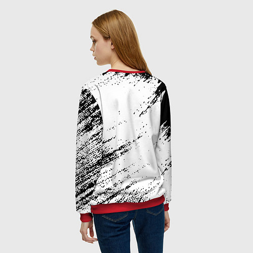 Женский свитшот BMW краски текстура брызги / 3D-Красный – фото 4