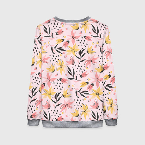 Женский свитшот Абстрактный паттерн с цветами / 3D-Меланж – фото 2