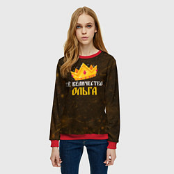 Свитшот женский Корона её величество Ольга, цвет: 3D-красный — фото 2