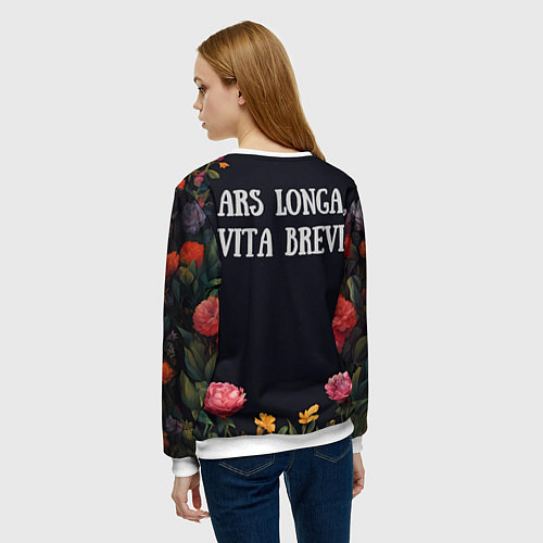 Женский свитшот Bright colors and skull / 3D-Белый – фото 4