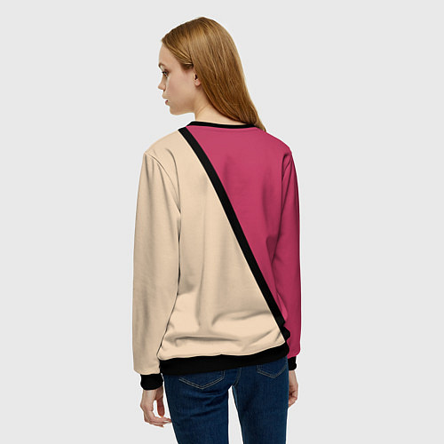 Женский свитшот Power бежево-розовый / 3D-Черный – фото 4