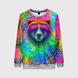 Свитшот женский Цветной медведь, цвет: 3D-меланж