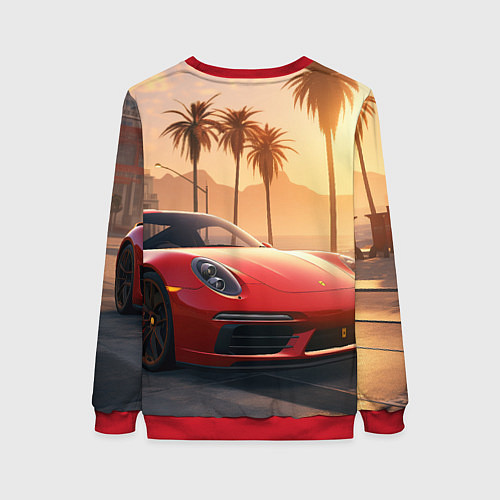 Женский свитшот GTA 6 logo auto style / 3D-Красный – фото 2