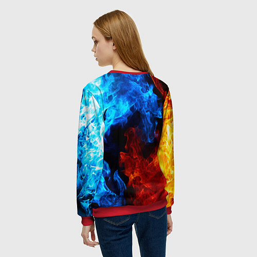 Женский свитшот Silent hill огненный стиль / 3D-Красный – фото 4