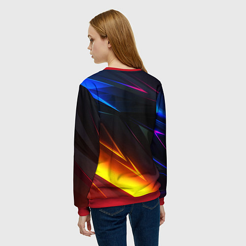 Женский свитшот Silent hill stripes neon / 3D-Красный – фото 4