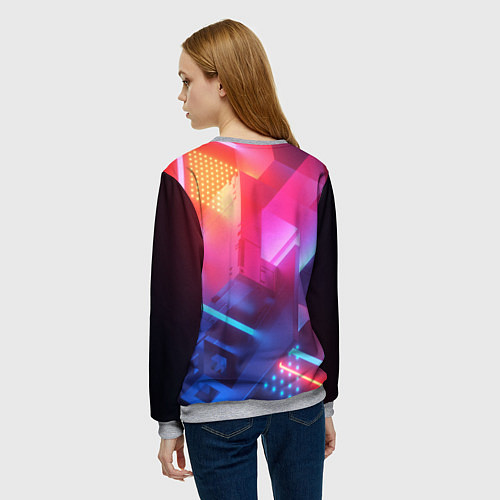 Женский свитшот Crysis текстура брони / 3D-Меланж – фото 4