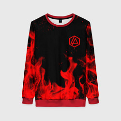 Женский свитшот Linkin Park красный огонь лого