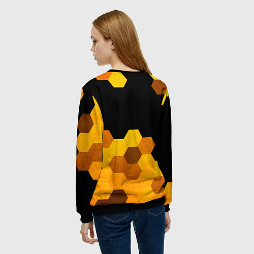 Женский свитшот Palworld - gold gradient посередине / 3D-Черный – фото 4