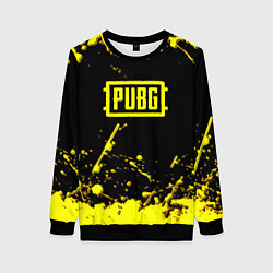 Свитшот женский Пабг жёлтые краски геймер, цвет: 3D-черный