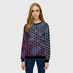 Свитшот женский Sport шестигранники, цвет: 3D-черный — фото 2