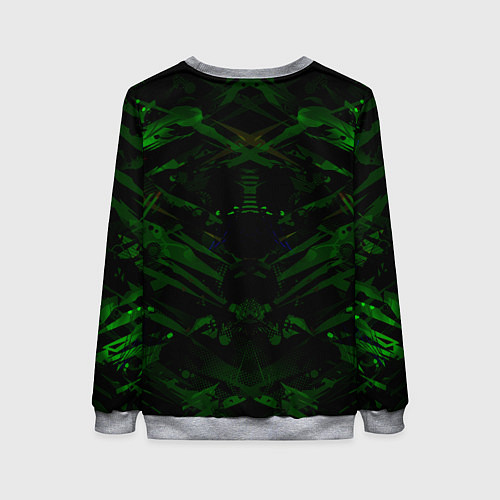 Женский свитшот Зелёные узоры паттерны / 3D-Меланж – фото 2