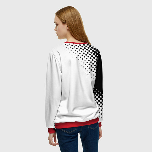 Женский свитшот Juventus sport black geometry / 3D-Красный – фото 4