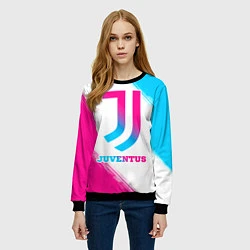 Свитшот женский Juventus neon gradient style, цвет: 3D-черный — фото 2