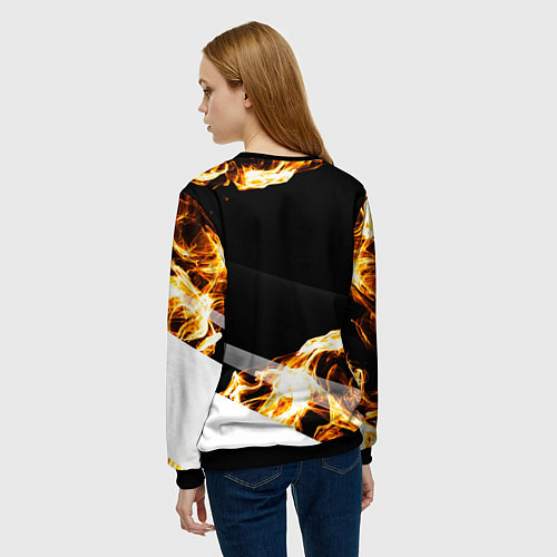 Женский свитшот Real Madrid legendary sport fire / 3D-Черный – фото 4