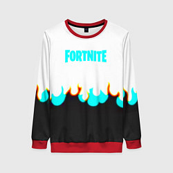 Свитшот женский Fortnite epic game fire, цвет: 3D-красный