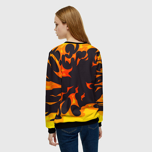 Женский свитшот Nightwish рок панда и огонь / 3D-Черный – фото 4