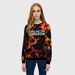 Свитшот женский Bring Me the Horizon red lava, цвет: 3D-черный — фото 2