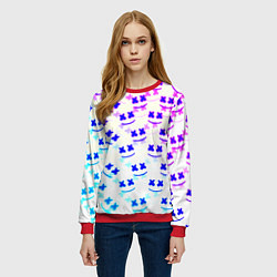 Свитшот женский Marshmello pattern neon, цвет: 3D-красный — фото 2