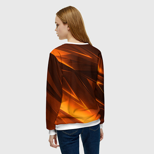 Женский свитшот Geometry stripes orange / 3D-Белый – фото 4