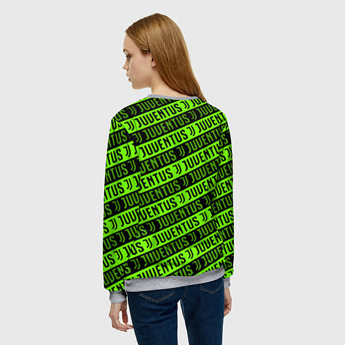 Женский свитшот Juventus green pattern sport / 3D-Меланж – фото 4