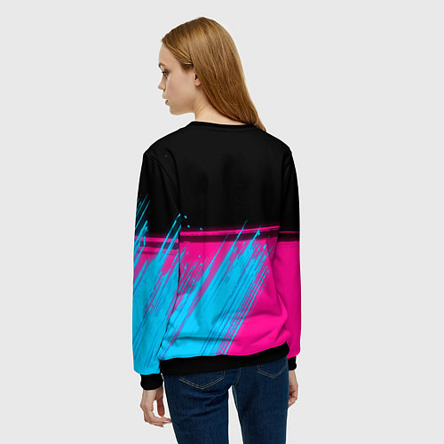 Женский свитшот Chelsea - neon gradient посередине / 3D-Черный – фото 4