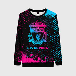 Свитшот женский Liverpool - neon gradient, цвет: 3D-черный