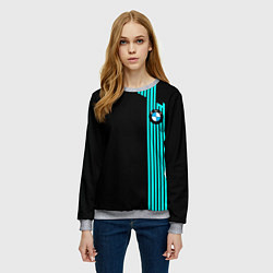 Свитшот женский BMW sport line geometry, цвет: 3D-меланж — фото 2