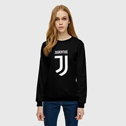 Свитшот женский Juventus sport fc белое лого, цвет: 3D-черный — фото 2