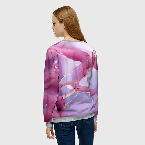 Женский свитшот Куски розового мрамора / 3D-Меланж – фото 4
