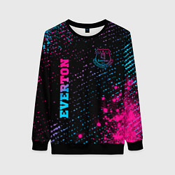 Свитшот женский Everton - neon gradient вертикально, цвет: 3D-черный